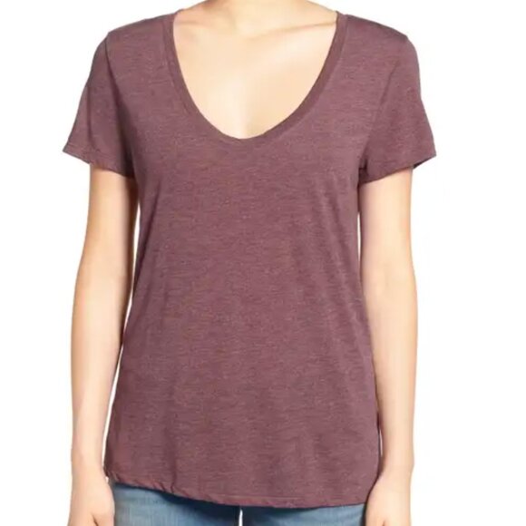 bp Tops - BP. Scoop Neck Boyfriend Tee Purple Small